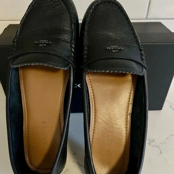 Coach Odette Black Leather Slip-on Casual Women’s Loafer Flat Shoes Size 9.5 - Picture 6 of 10